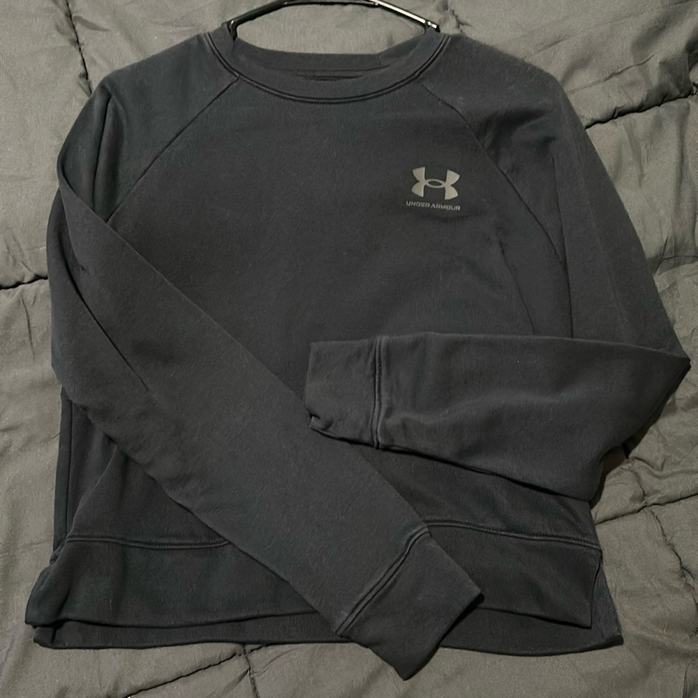 Under Armour Loose Fit Long Sleeved Crew Neck Sweatshirt - Black